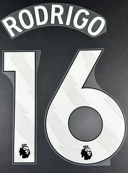 MAN CITY 2023/25 RODRIGO 16 OFFICIAL AVERY DENNISON WHITE PLAYER SIZE NAME SET