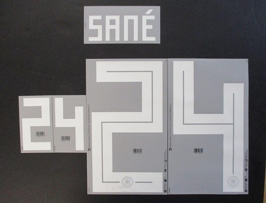 GERMANY 2018 WORLD CUP OFFICIAL DEKO GRAPHICS SANE' 24  AWAY PLAYER SIZE NAMESET