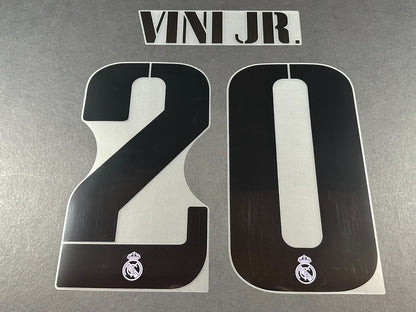 2022 2023 AVERY DENNISON REAL MADRID VINI JR 20 HOME PLAYER SIZE NAMESET
