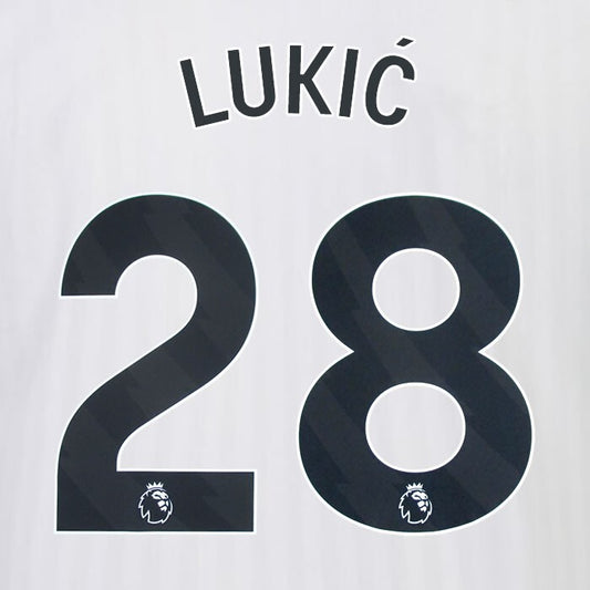 2023 2024 OFFICIAL FULHAM AVERY DENNISON LUKIC 28 HOME PLAYER SIZE NAMESET