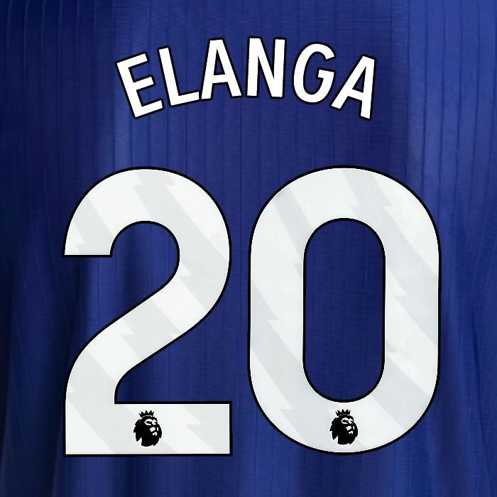2025 2026 NEWCASTLE ELANGA 20 OFFICIAL WHITE 3RD PLAYER SIZE NAME SET