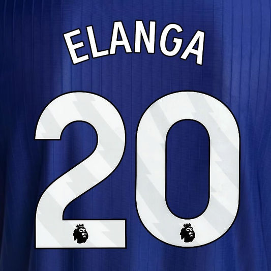 2025 2026 NEWCASTLE ELANGA 20 OFFICIAL WHITE 3RD PLAYER SIZE NAME SET