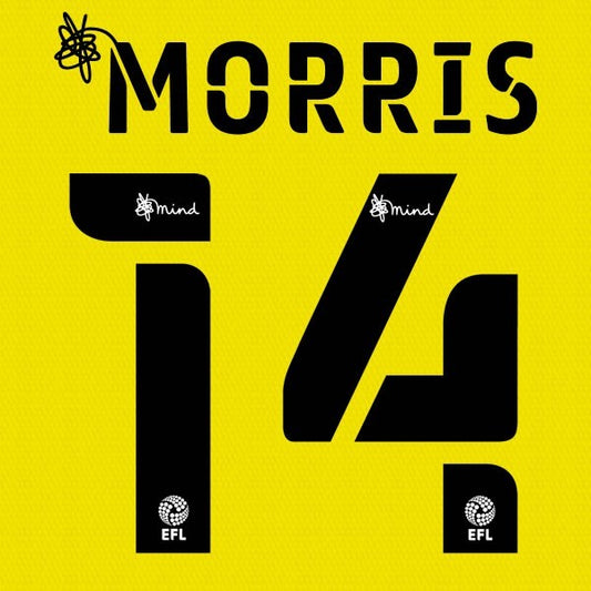 BARNSLEY 2020 2021 OFFICIAL MORRIS 14 3RD PLAYER SIZE NAME SET