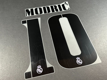 2022 2023 AVERY DENNISON REAL MADRID MODRIC 10 HOME BLACK PLAYER SIZE NAMESET