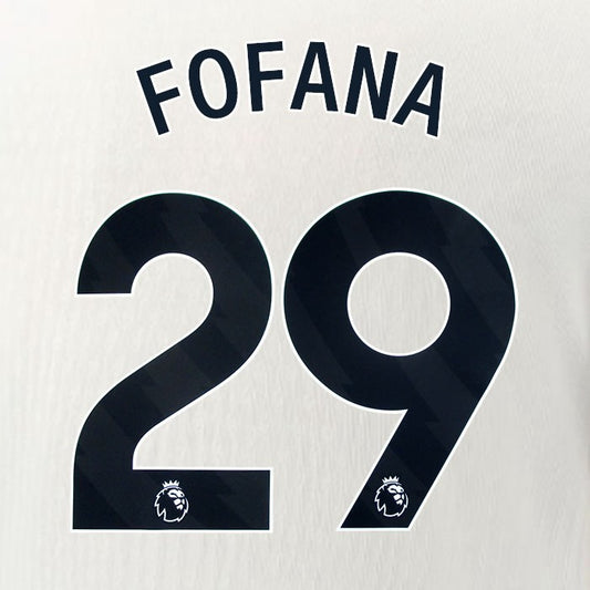 2025 2026 OFFICIAL CHELSEA FOFANA 29 BLACK AWAY PLAYER SIZE NAMESET