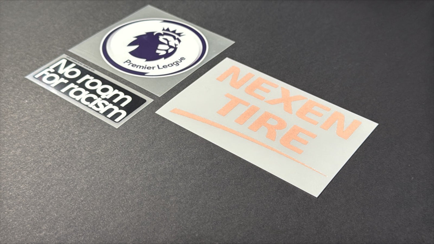 2020 2021 OFFICIAL MANCHESTER CITY AWAY PLAYER SIZE SLEEVE PATCH + SPONSOR SET