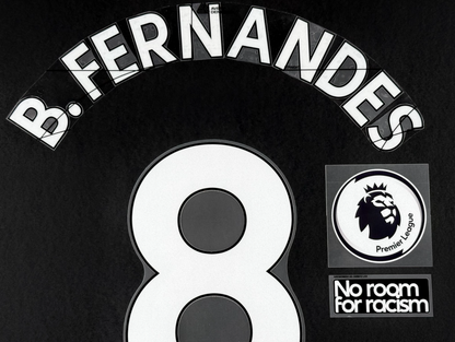 MAN UTD 19/23 B. FERNANDES 8 OFFICIAL AVERY DENNISON WHITE PLAYER SIZE + PATCHES