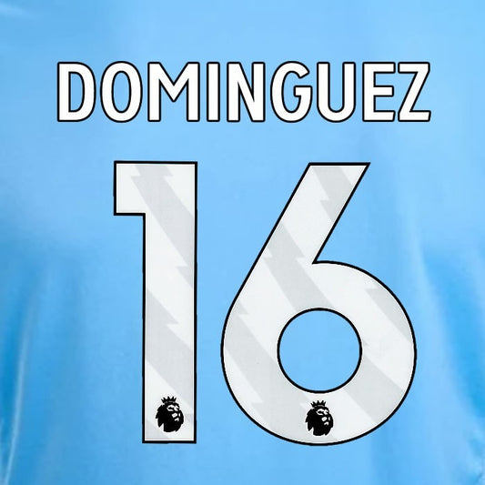 2024 2025 OFFICIAL NOTTINGHAM DOMINGUEZ 16 WHITE 3RD PLAYER SIZE NAMESET
