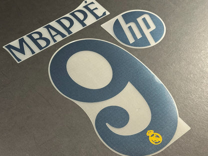 2024 2025 REAL MADRID MBAPPE 9 HP PATCH AVERY DENNISON AWAY PLAYER SIZE NAME SET