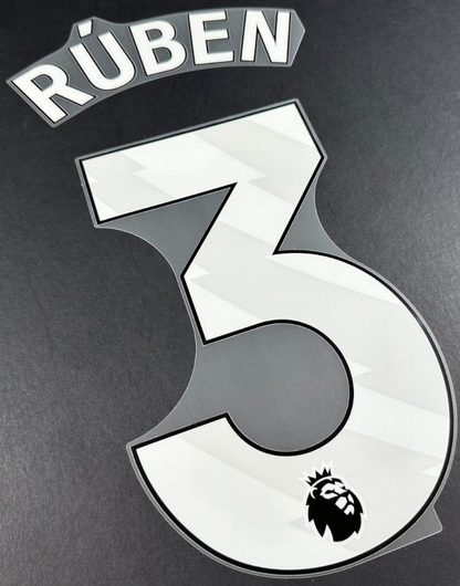 MAN CITY 2023/25 RUBEN 3 OFFICIAL AVERY DENNISON WHITE PLAYER SIZE NAME SET