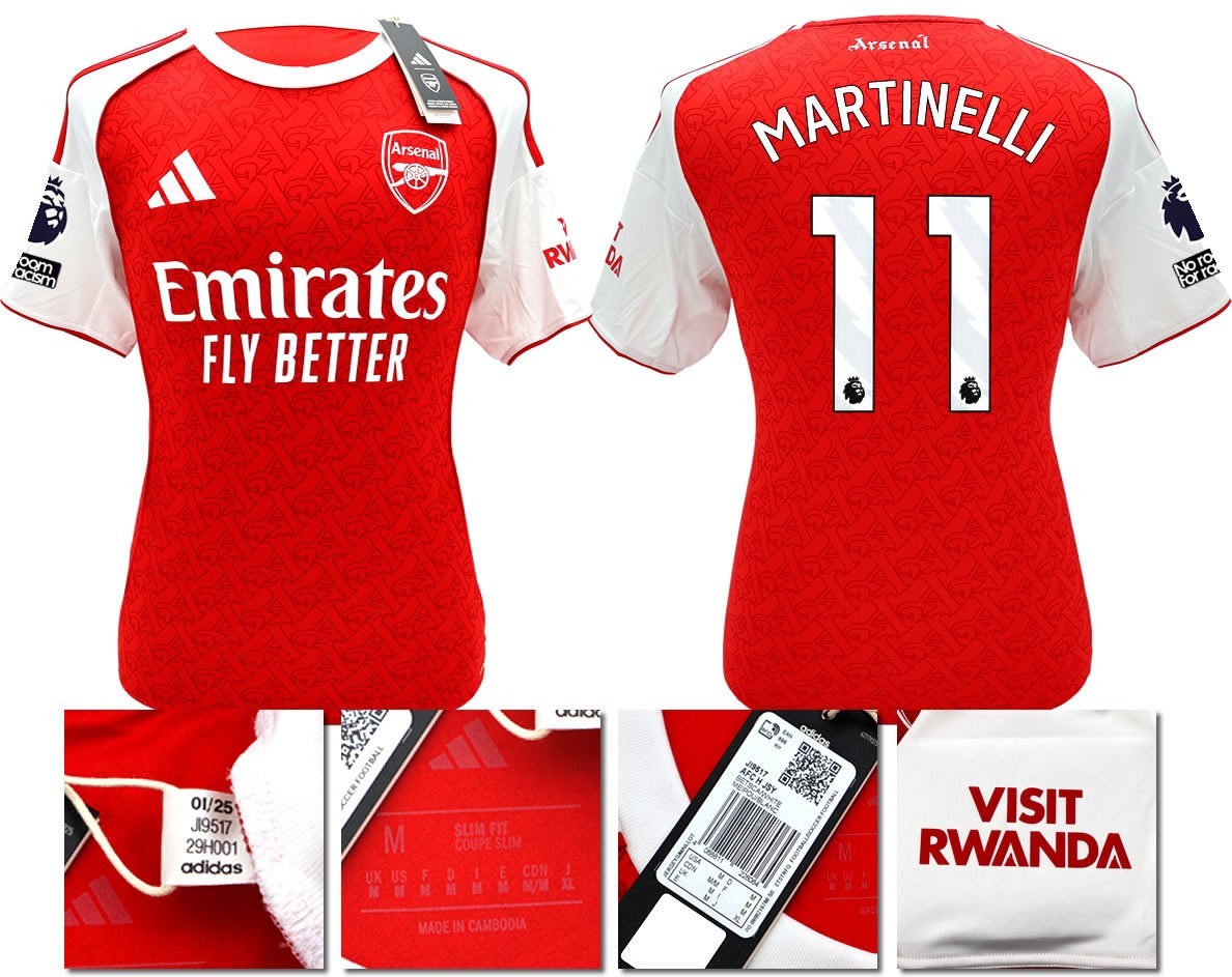 BNWT 2025/2026 ARSENAL F.C. ADIDAS HOME SHIRT MARTINELLI 11 + PATCHES