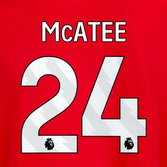 2025 2026 OFFICIAL NOTTINGHAM McATEE 24 WHITE HOME PLAYER SIZE NAMESET