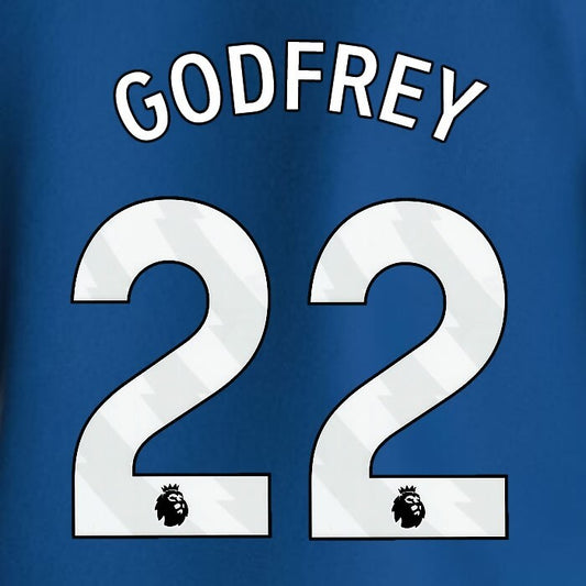 2023 2024 EVERTON GODFREY 22 OFFICIAL WHITE HOME PLAYER SIZE NAMESET