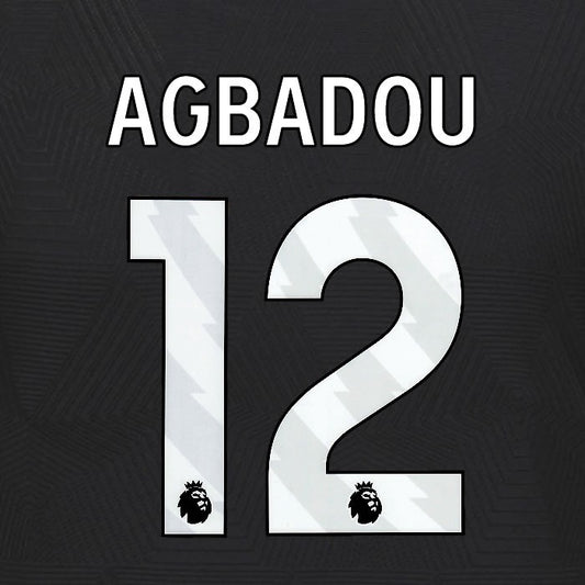 2024 2025 WOLVES AWAY WHITE AGBADOU 12 OFFICIAL PLAYER SIZE NAMESET