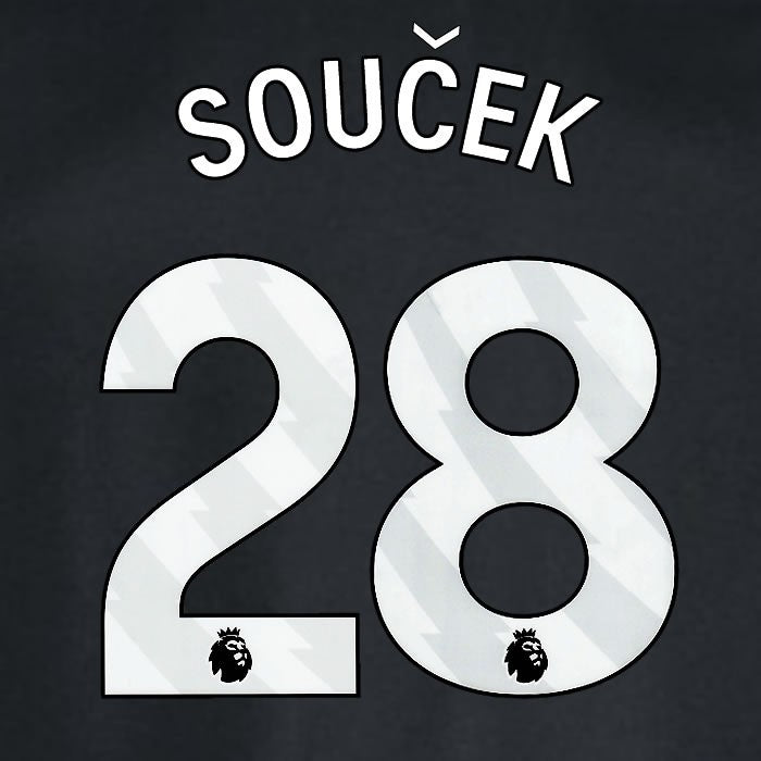 2024 2025 WEST HAM SOUCEK 28 OFFICIAL WHITE AWAY PLAYER SIZE NAMESET