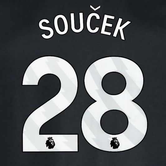 2024 2025 WEST HAM SOUCEK 28 OFFICIAL WHITE AWAY PLAYER SIZE NAMESET