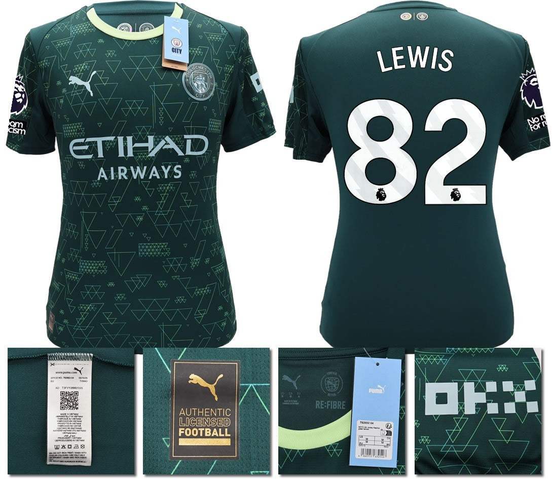 BNWT 2025 2026 MAN CITY PUMA 4TH LEWIS 82 FOOTBALL SHIRT