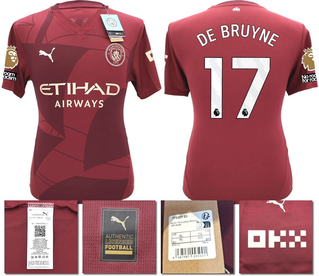 BNWT 24 25 MAN CITY PUMA THIRD DE BRUYNE 17 + PATCHES FOOTBALL SHIRT MENS XXL