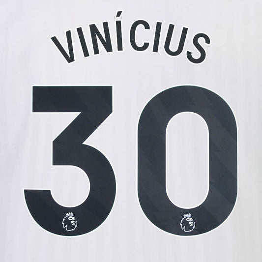 2023 2024 OFFICIAL FULHAM AVERY DENNISON VINICIUS 30 HOME PLAYER SIZE NAMESET