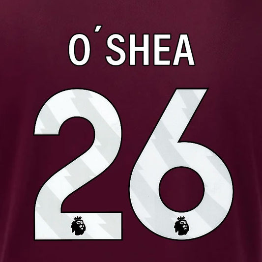 2024 2025 OFFICIAL IPSWICH TOWN O SHEA 26 WHITE AWAY PLAYER SIZE NAME SET
