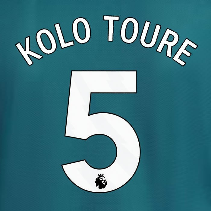 2023 2024 ARSENAL KOLO TOURE 5 WHITE 3RD OFFICIAL PLAYER SIZE NAME SET