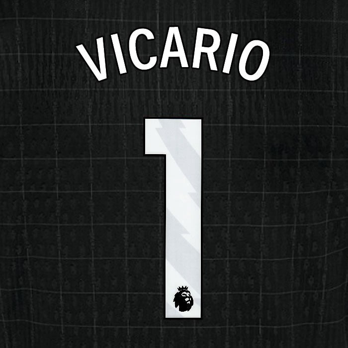 2025 2026 TOTTENHAM VICARIO 1 WHITE AWAY PLAYER SIZE NAME SET