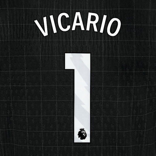 2025 2026 TOTTENHAM VICARIO 1 WHITE AWAY PLAYER SIZE NAME SET