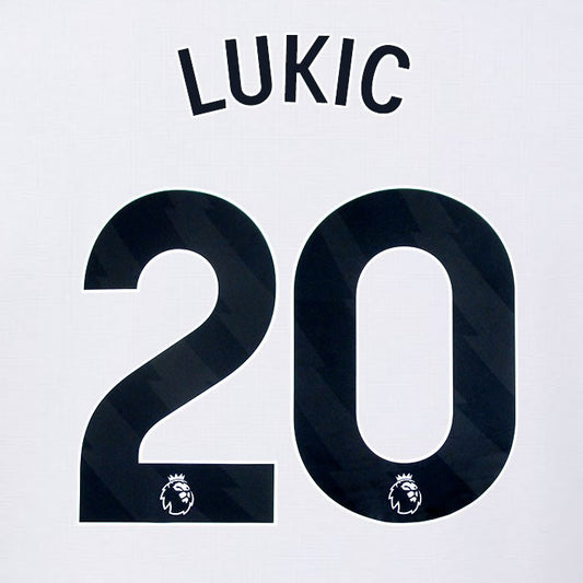2024 2025 OFFICIAL FULHAM AVERY DENNISON LUKIC 20 HOME PLAYER SIZE NAMESET