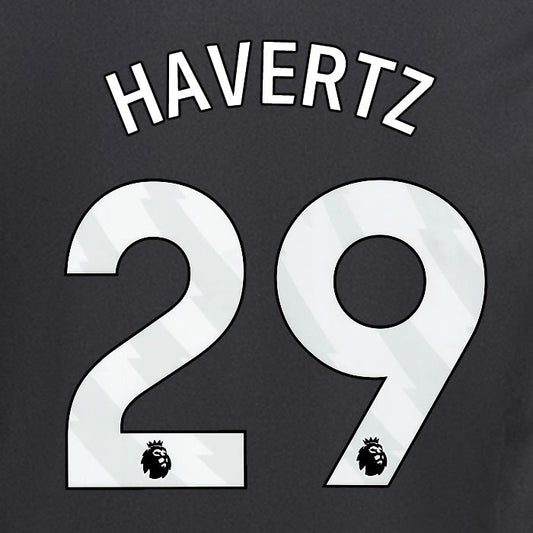 2024 2025 ARSENAL HAVERTZ 29 WHITE AWAY OFFICIAL PLAYER SIZE NAMESET