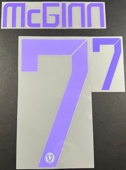 SCOTLAND 2024-2025 OFFICIAL SPORTING ID McGINN 7 AWAY PLAYER SIZE NAME SET