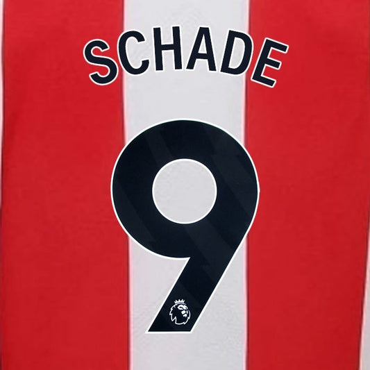 2023 2024 BRENTFORD SCHADE 9 OFFICIAL BLACK HOME PLAYER SIZE NAMESET