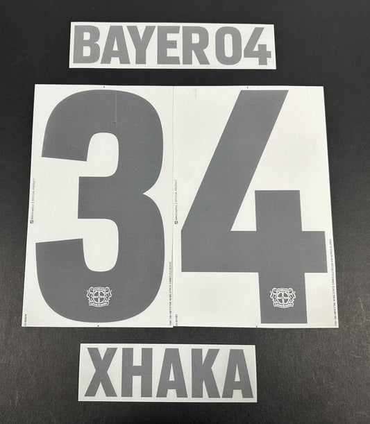 2023 2024 DekoGraphics BAYER LEVERKUSEN XHAKA 34 AWAY PLAYER SIZE NAME SET