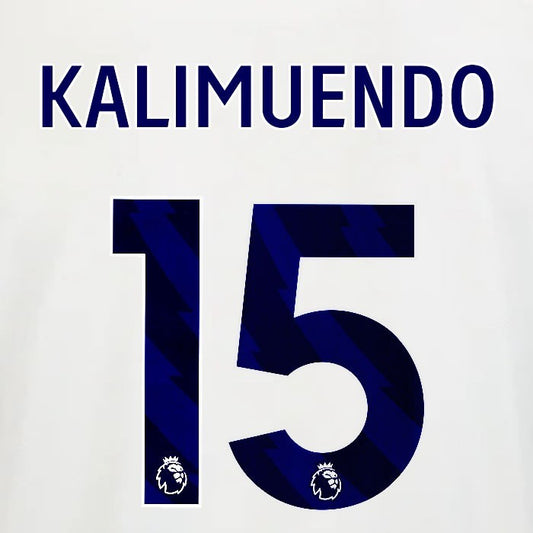 2025 2026 OFFICIAL NOTTINGHAM KALIMUENDO 15 BLUE AWAY PLAYER SIZE NAMESET