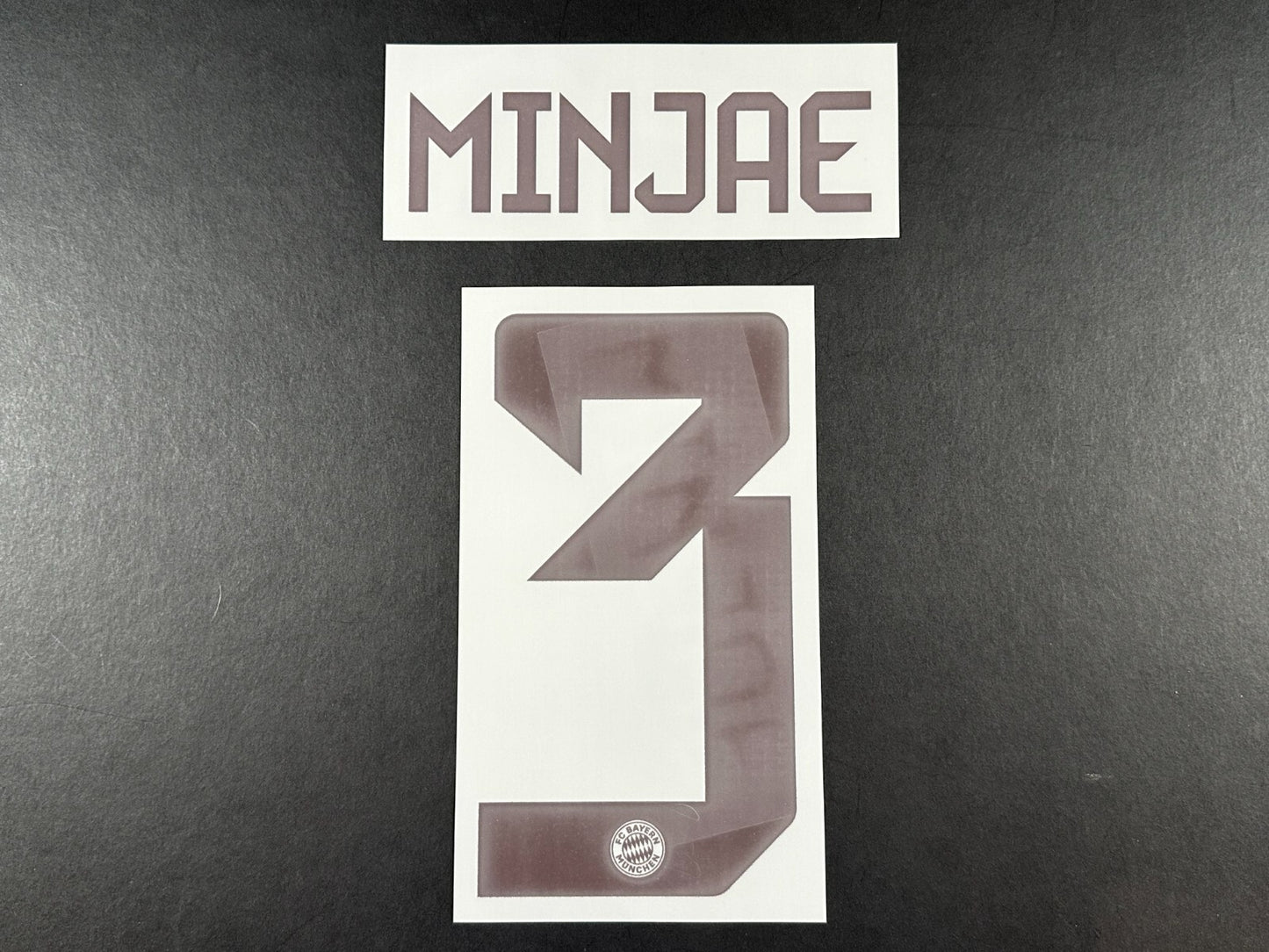 2024 2025 OFFICIAL BAYERN MINJAE 3 HOME DARK RED PLAYER SIZE NAMESET