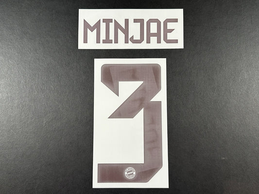 2024 2025 OFFICIAL BAYERN MINJAE 3 HOME DARK RED PLAYER SIZE NAMESET