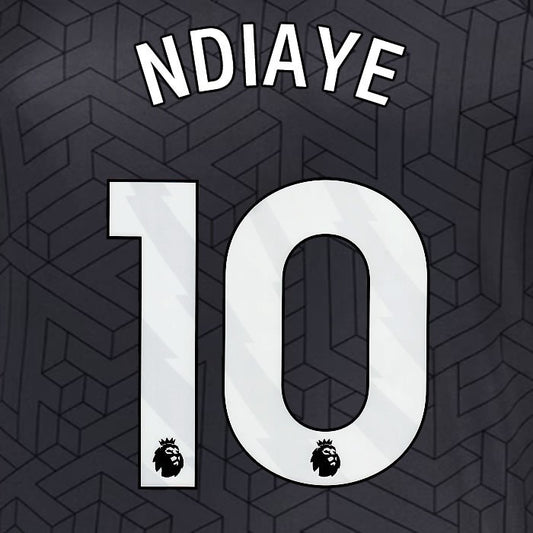 2024 2025 EVERTON NDIAYE 10 OFFICIAL WHITE AWAY PLAYER SIZE NAMESET