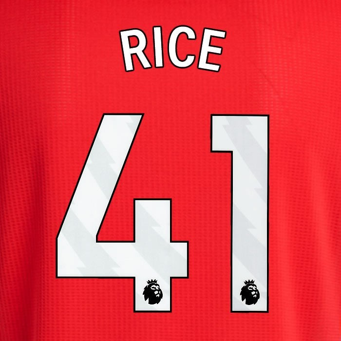 2024 2025 ARSENAL RICE 41 WHITE HOME OFFICIAL PLAYER SIZE NAMESET