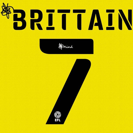 BARNSLEY 2020 2021 OFFICIAL BRITTAIN 7 3RD PLAYER SIZE NAME SET