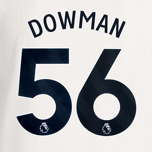 2025 2026 ARSENAL DOWMAN 56 BLACK 3RD OFFICIAL PLAYER SIZE NAMESET