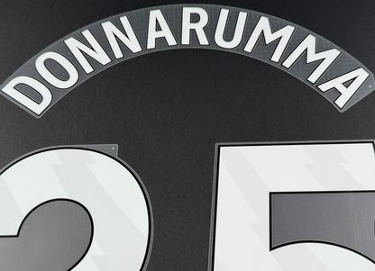 MAN CITY 25/26 DONNARUMMA 25 OFFICIAL AVERY DENNISON WHITE PLAYER SIZE NAME SET
