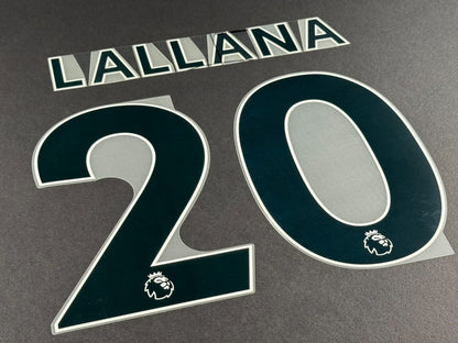 LIVERPOOL 2021 2022 LALLANA 20 OFFICIAL AVERY BLACK PLAYER SIZE NAME SET