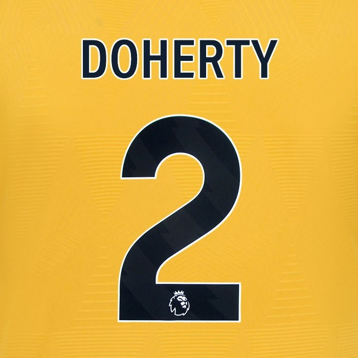 2024 2025 WOLVES HOME BLACK DOHERTY 2 OFFICIAL PLAYER SIZE NAMESET
