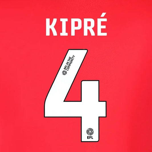 25 26  IPSWITCH TOWN KIPRE 4 OFFICIAL WHITE AWAY PLAYER SIZE NAME SET 230MM