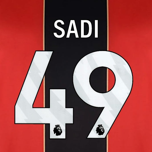 2024 2025 BOURNEMOUTH SADI 49 WHITE HOME PLAYER SIZE NAME SET