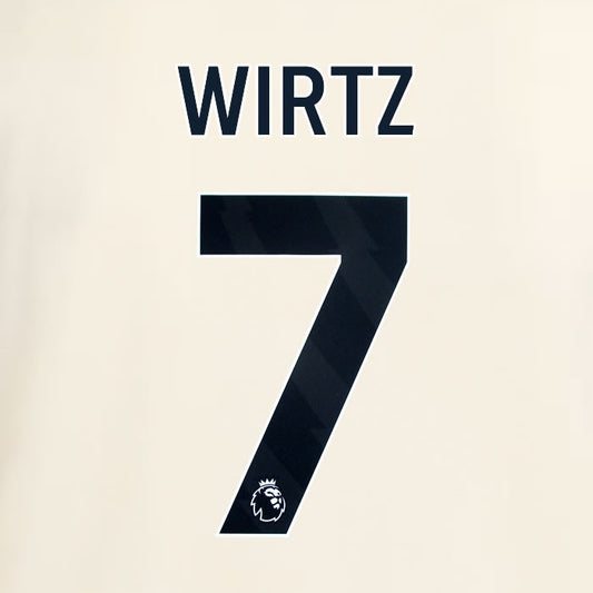 2025 2026 OFFICIAL LIVERPOOL WIRTZ 7 BLACK AWAY PLAYER SIZE NAMESET