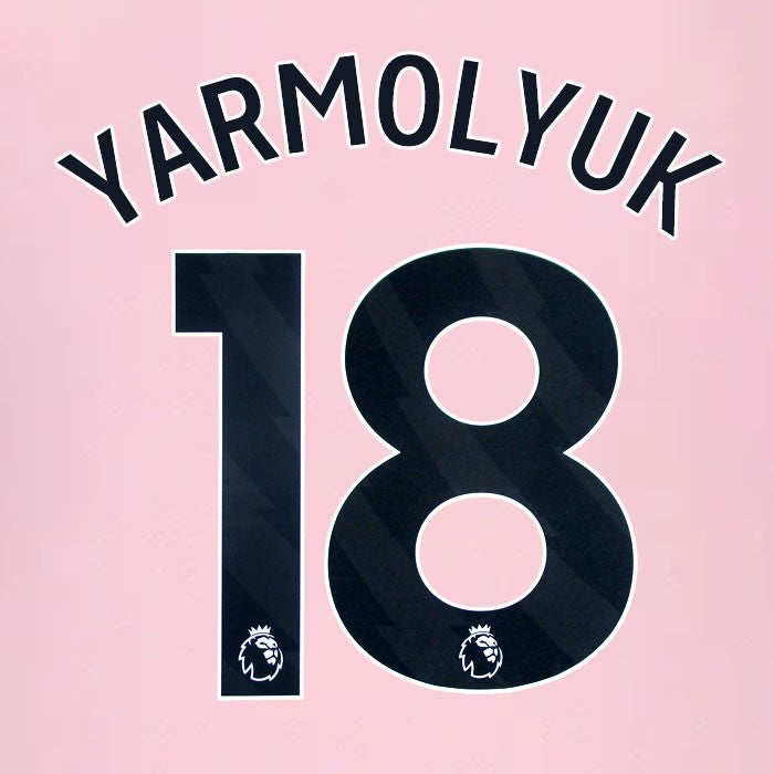 2024 2025 BRENTFORD YARMOLYUK 18 OFFICIAL BLACK AWAY PLAYER SIZE NAMESET