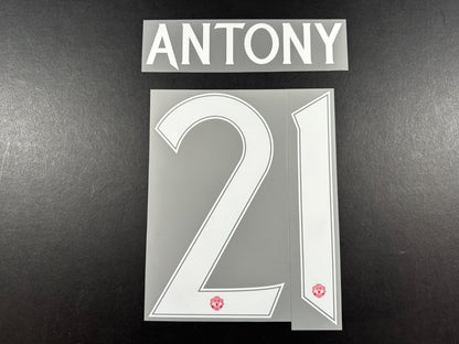 2024 2025 OFFICIAL MAN UNITED ANTONY 21 WHITE CUP PLAYER SIZE NAMESET