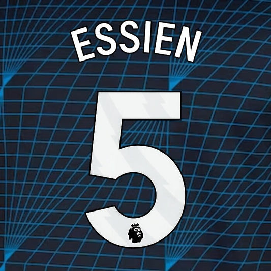 2023 2024 OFFICIAL CHELSEA ESSIEN 5 WHITE AWAY PLAYER SIZE NAMESET