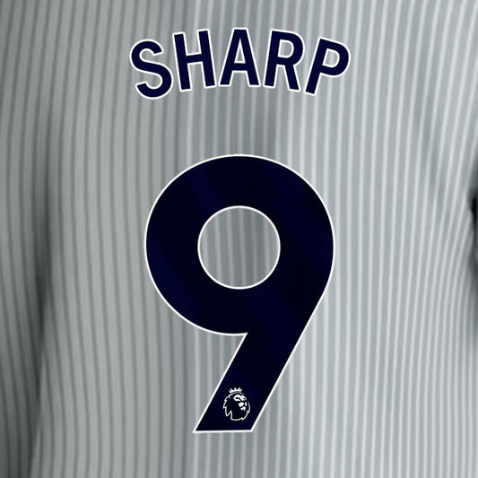 2023 2024 EVERTON SHARP 9 OFFICIAL BLUE 3RD PLAYER SIZE NAMESET