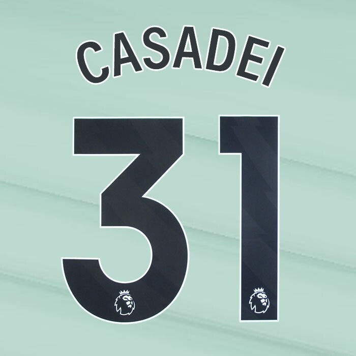 2023 2024 OFFICIAL CHELSEA CASADEI 31 BLACK 3RD PLAYER SIZE NAMESET